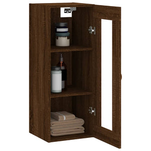 vidaXL Wall Mounted Cabinet Brown Oak 34.5x34x90 cm