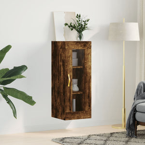 vidaXL Wall Mounted Cabinet Smoked Oak 34.5x34x90 cm