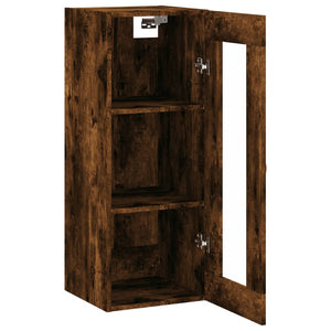 vidaXL Wall Mounted Cabinet Smoked Oak 34.5x34x90 cm