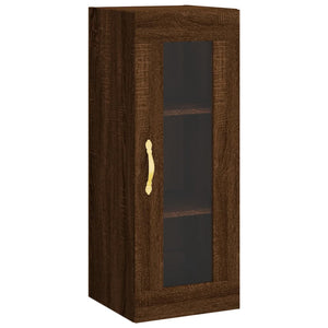 vidaXL Wall Mounted Cabinet Brown Oak 34.5x34x90 cm