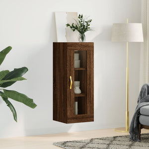 vidaXL Wall Mounted Cabinet Brown Oak 34.5x34x90 cm