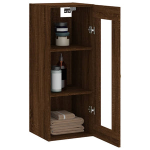 vidaXL Wall Mounted Cabinet Brown Oak 34.5x34x90 cm