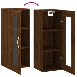 vidaXL Wall Mounted Cabinet Brown Oak 34.5x34x90 cm