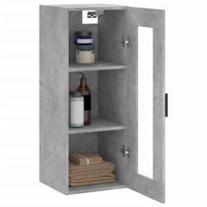 vidaXL Wall Mounted Cabinet Concrete Grey 34.5x34x90 cm