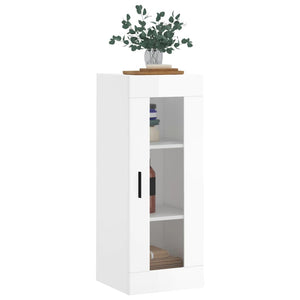 vidaXL Wall Mounted Cabinet High Gloss White 34.5x34x90 cm