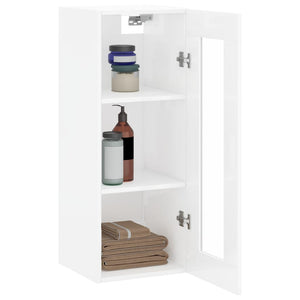 vidaXL Wall Mounted Cabinet High Gloss White 34.5x34x90 cm