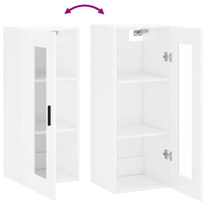 vidaXL Wall Mounted Cabinet High Gloss White 34.5x34x90 cm