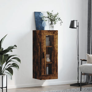 vidaXL Wall Mounted Cabinet Smoked Oak 34.5x34x90 cm