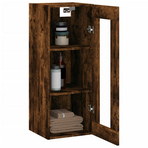 vidaXL Wall Mounted Cabinet Smoked Oak 34.5x34x90 cm