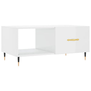 vidaXL Coffee Table High Gloss White 90x50x40 cm Engineered Wood