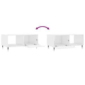 vidaXL Coffee Table High Gloss White 90x50x40 cm Engineered Wood