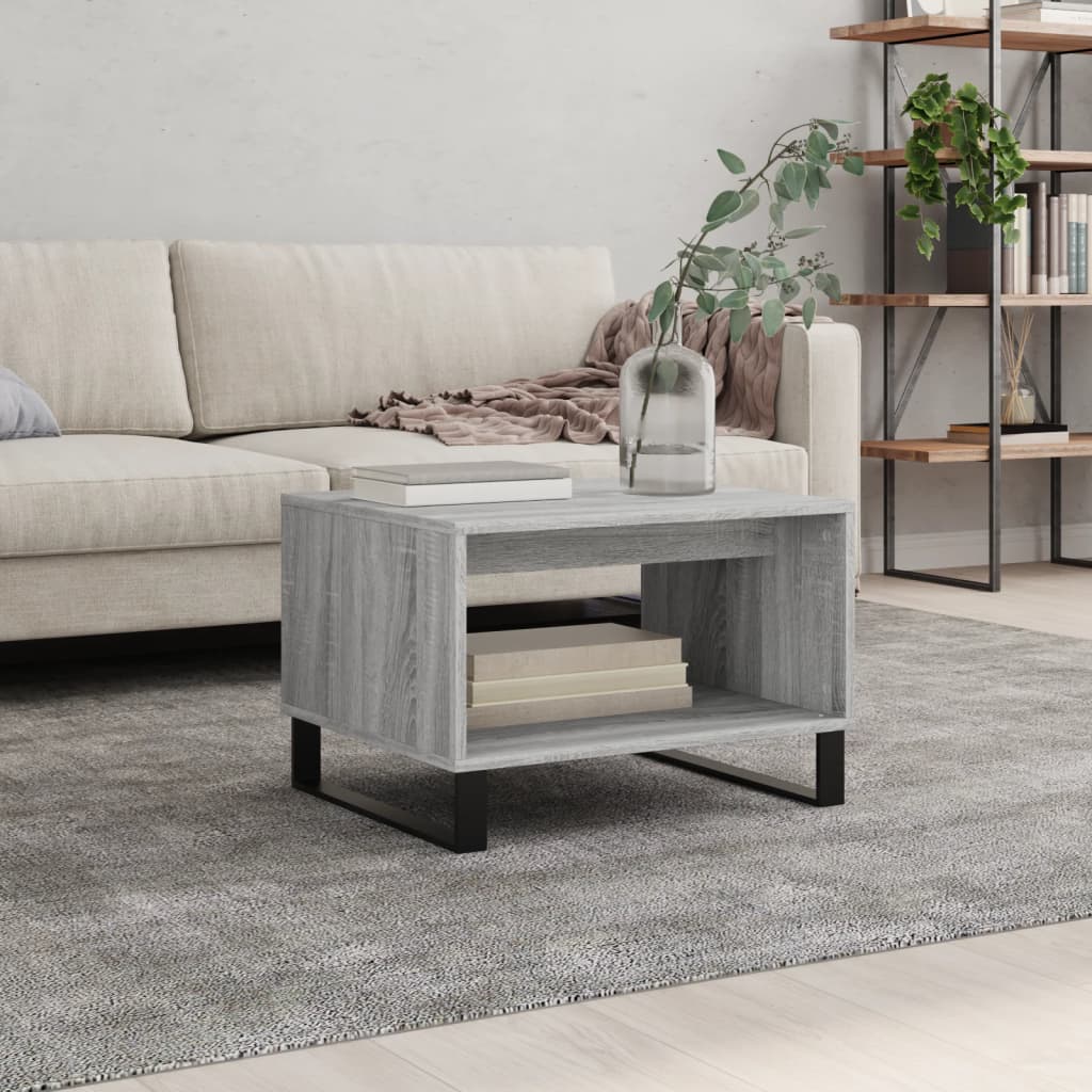 vidaXL Coffee Table Grey Sonoma 60x50x40 cm Engineered Wood