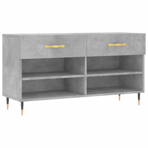 vidaXL Shoe Bench Concrete Grey 102x35x55 cm Engineered Wood