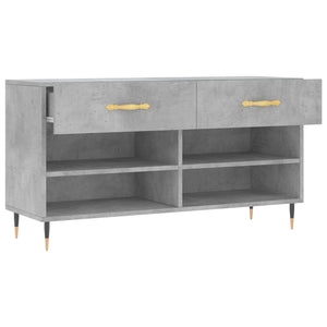 vidaXL Shoe Bench Concrete Grey 102x35x55 cm Engineered Wood