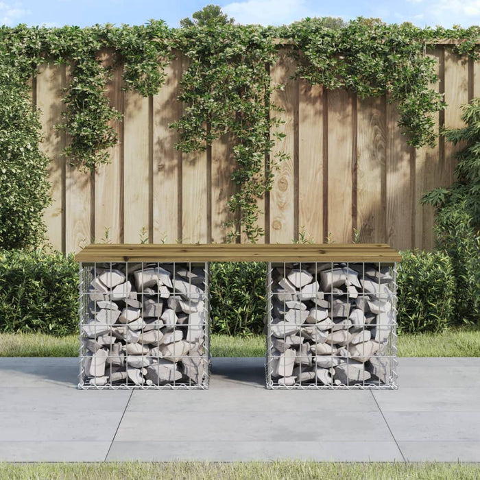 vidaXL Garden Bench Gabion Design 103x44x42 cm Impregnated Wood Pine