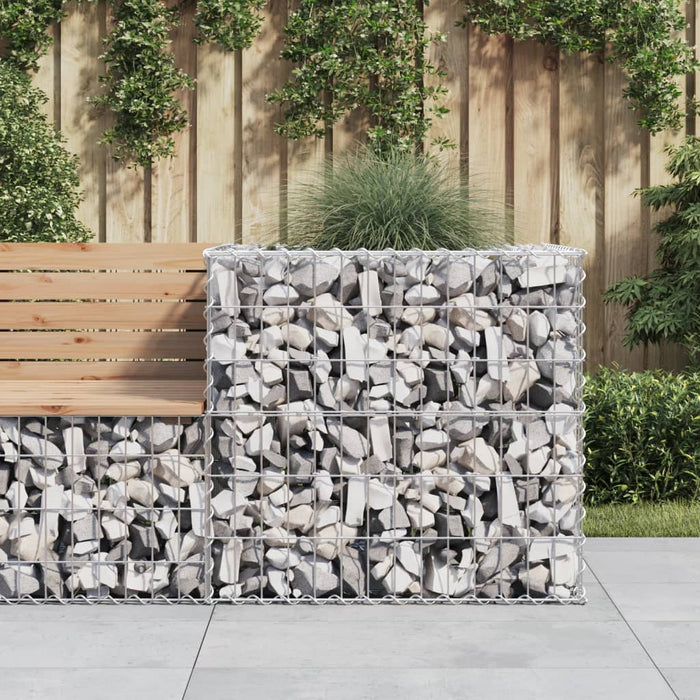 vidaXL Gabion Basket Silver 70x70x65 cm Galvanised Iron