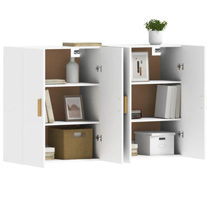 vidaXL Wall Mounted Cabinets 2 pcs White Engineered Wood