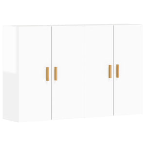 vidaXL Wall Mounted Cabinets 2 pcs High Gloss White Engineered Wood