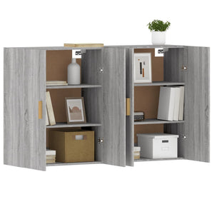 vidaXL Wall Mounted Cabinets 2 pcs Grey Sonoma Engineered Wood