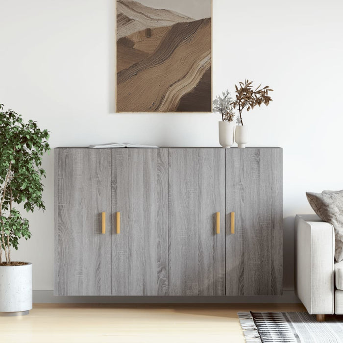 vidaXL Wall Mounted Cabinets 2 pcs Grey Sonoma Engineered Wood