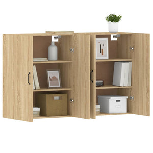 vidaXL Wall Mounted Cabinets 2 pcs Sonoma Oak Engineered Wood