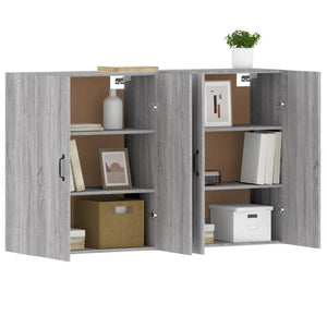 vidaXL Wall Mounted Cabinets 2 pcs Grey Sonoma Engineered Wood