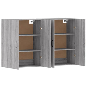 vidaXL Wall Mounted Cabinets 2 pcs Grey Sonoma Engineered Wood