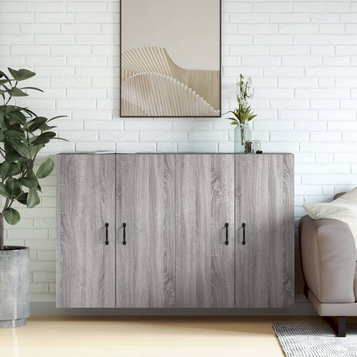 vidaXL Wall Mounted Cabinets 2 pcs Grey Sonoma Engineered Wood