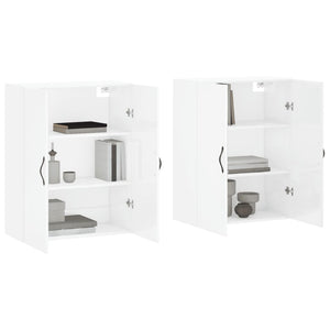 vidaXL Wall Mounted Cabinets 2 pcs High Gloss White Engineered Wood