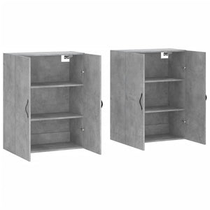 vidaXL Wall Mounted Cabinets 2 pcs Concrete Grey Engineered Wood