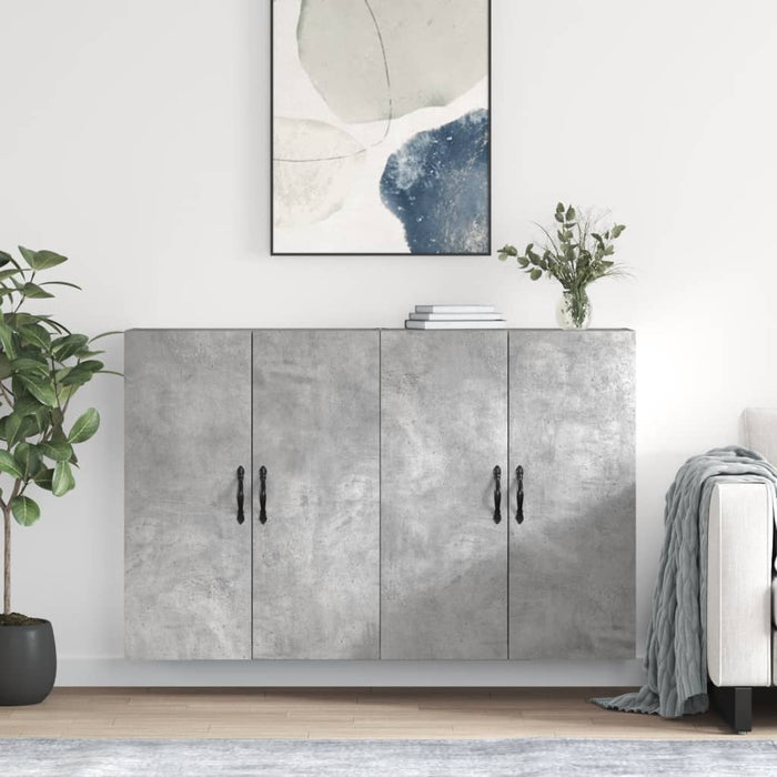 vidaXL Wall Mounted Cabinets 2 pcs Concrete Grey Engineered Wood