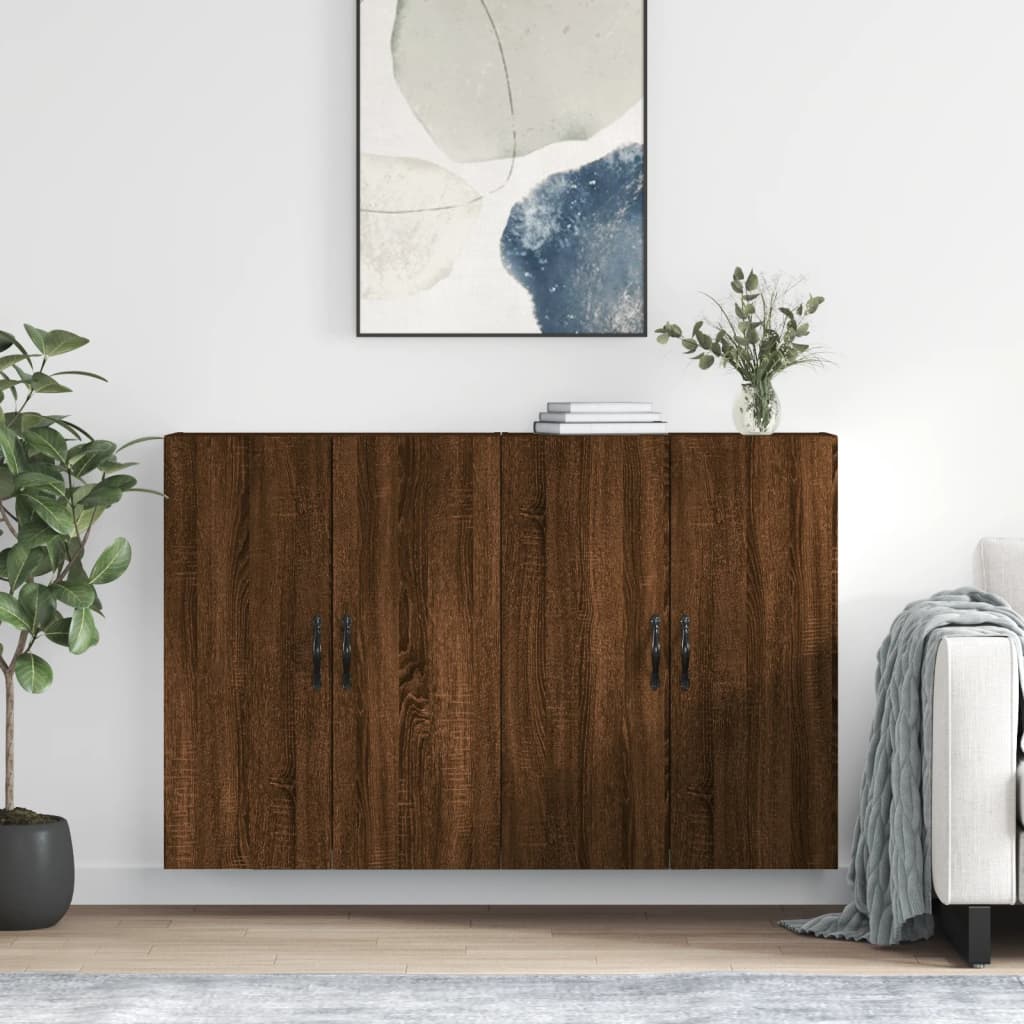 vidaXL Wall Mounted Cabinets 2 pcs Brown Oak Engineered Wood