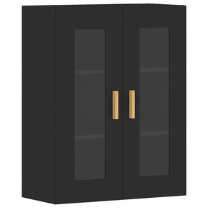 vidaXL Wall Mounted Cabinets 2 pcs Black Engineered Wood