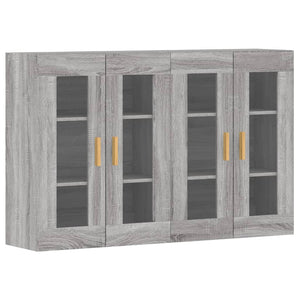 vidaXL Wall Mounted Cabinets 2 pcs Grey Sonoma Engineered Wood