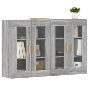 vidaXL Wall Mounted Cabinets 2 pcs Grey Sonoma Engineered Wood