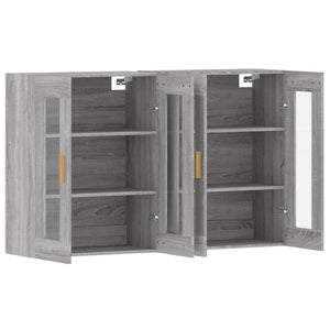 vidaXL Wall Mounted Cabinets 2 pcs Grey Sonoma Engineered Wood