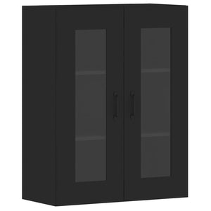 vidaXL Wall Mounted Cabinets 2 pcs Black Engineered Wood