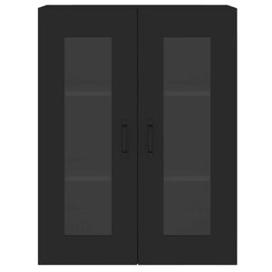 vidaXL Wall Mounted Cabinets 2 pcs Black Engineered Wood