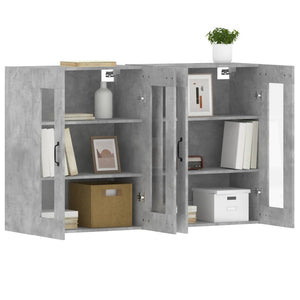 vidaXL Wall Mounted Cabinets 2 pcs Concrete Grey Engineered Wood