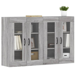 vidaXL Wall Mounted Cabinets 2 pcs Grey Sonoma Engineered Wood