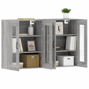 vidaXL Wall Mounted Cabinets 2 pcs Grey Sonoma Engineered Wood