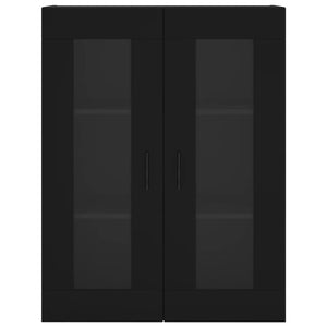 vidaXL Wall Mounted Cabinets 2 pcs Black Engineered Wood