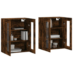 vidaXL Wall Mounted Cabinets 2 pcs Smoked Oak Engineered Wood