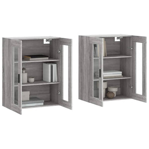 vidaXL Wall Mounted Cabinets 2 pcs Grey Sonoma Engineered Wood