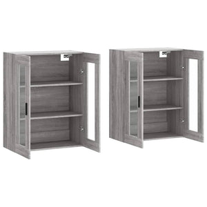 vidaXL Wall Mounted Cabinets 2 pcs Grey Sonoma Engineered Wood