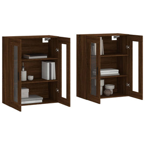 vidaXL Wall Mounted Cabinets 2 pcs Brown Oak Engineered Wood