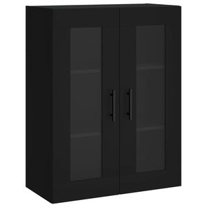 vidaXL Wall Mounted Cabinets 2 pcs Black Engineered Wood