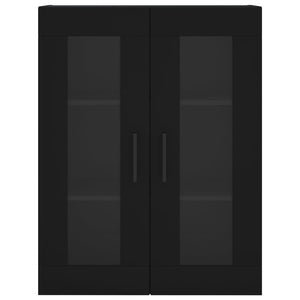 vidaXL Wall Mounted Cabinets 2 pcs Black Engineered Wood