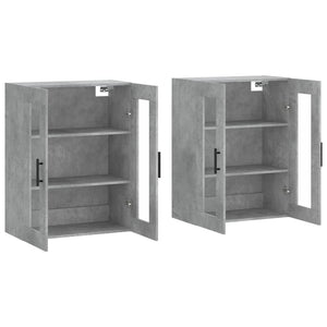 vidaXL Wall Mounted Cabinets 2 pcs Concrete Grey Engineered Wood