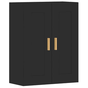 vidaXL Wall Mounted Cabinets 2 pcs Black Engineered Wood